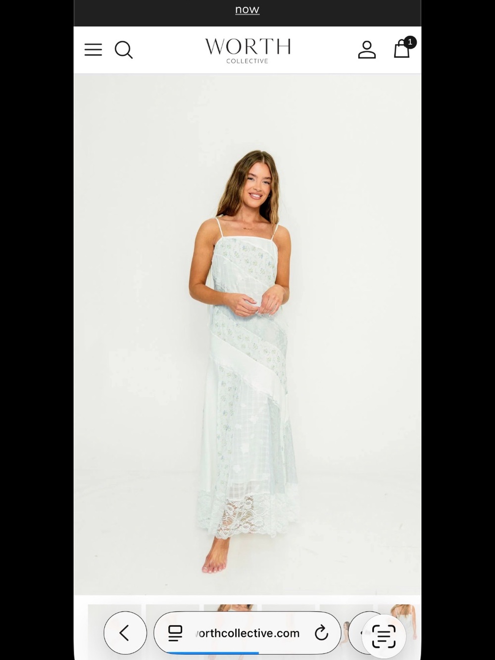 Worth Collective Mint Lace Maxi Dress with Spaghetti Straps
